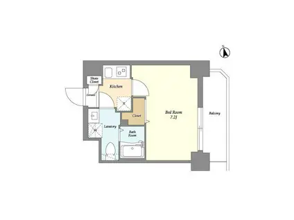 FAMILLE KIV(1LDK/1階)の間取り写真