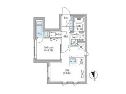 COMPOSITE新宿三丁目(1LDK/4階)の間取り写真