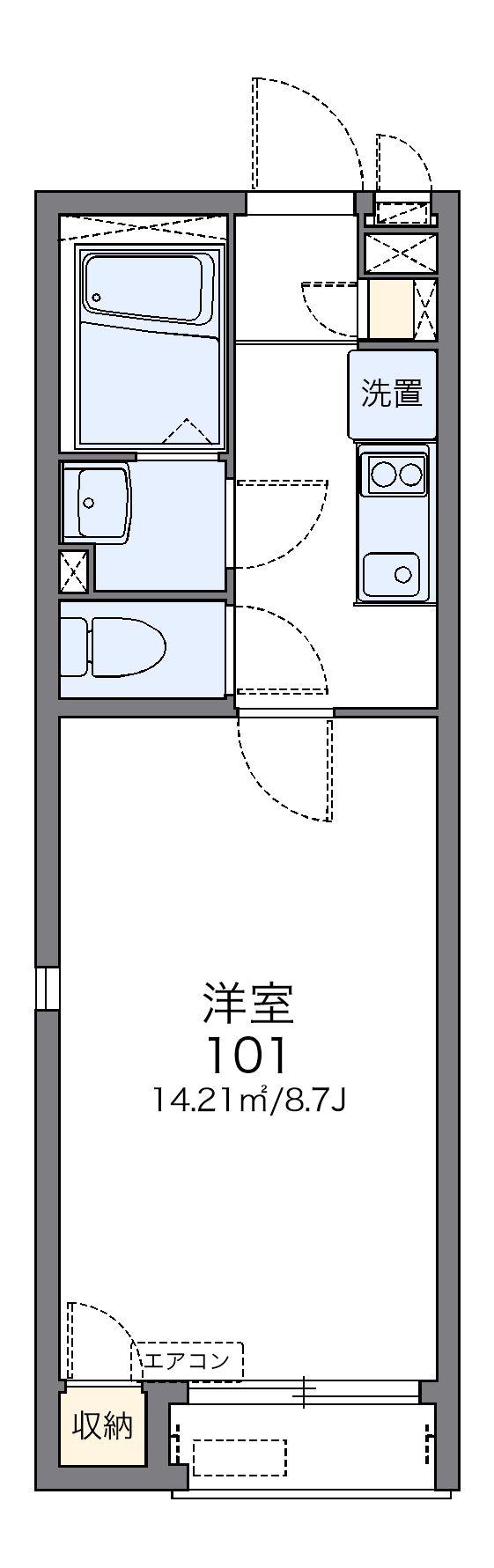 レオネクストグランツ(1K/1階)の間取り写真