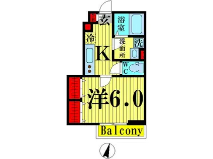 リブリ・サンビレッジ(1K/1階)の間取り写真