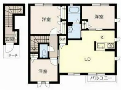 メゾン・ド・富永(3LDK/2階)の間取り写真