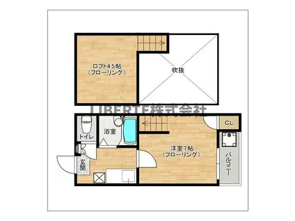 メディオ(1K/2階)の間取り写真