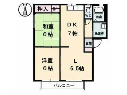 エスティー新福C(2LDK/2階)の間取り写真