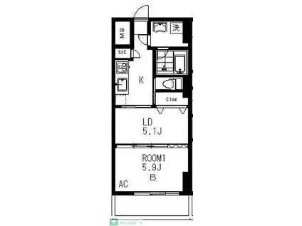 コスモ和光12(1LDK/4階)の間取り写真