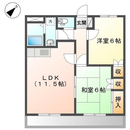 グリーンワイズ(2LDK/1階)の間取り写真