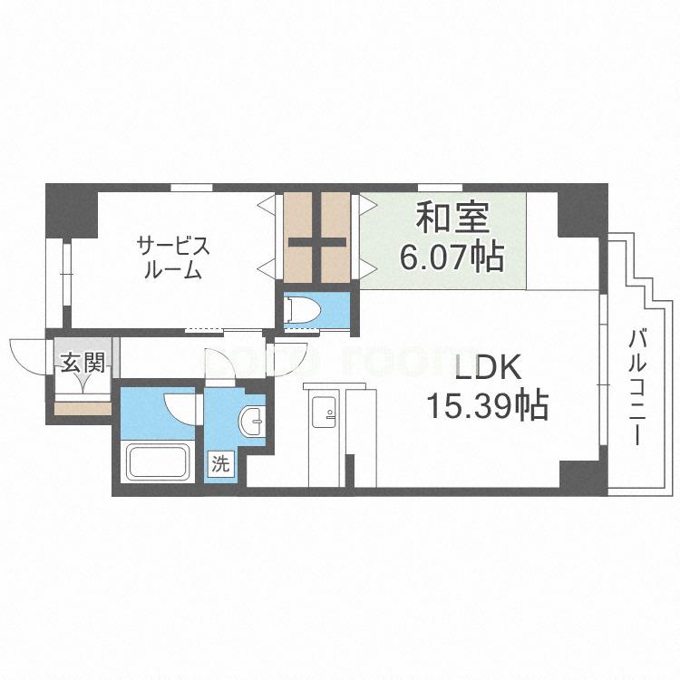 プレジオ本町(1LDK/11階)の間取り写真