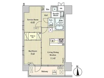 ザ マグノリアガーデン恵比寿(2LDK/8階)の間取り写真