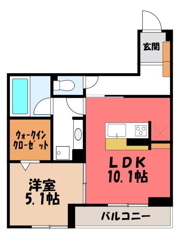 ジョウエイ深町(1LDK/2階)の間取り写真
