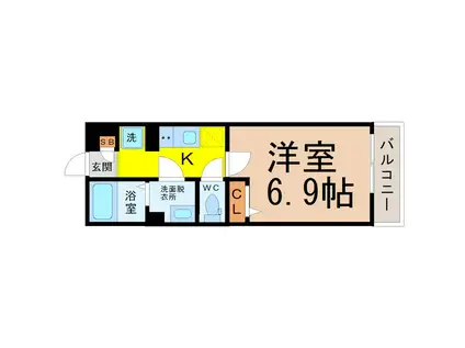 リブリ・吹上(1K/1階)の間取り写真