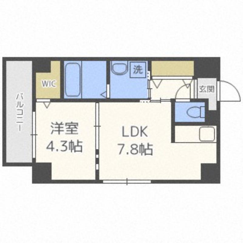 スペチアーレ大通(1LDK/12階)の間取り写真