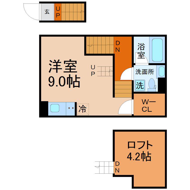 クレイン御器所(1SK/2階)の間取り写真