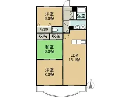 サンビーム将(3LDK/3階)の間取り写真