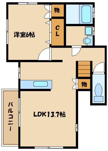 ソレジオ金森(1LDK/2階)の間取り写真