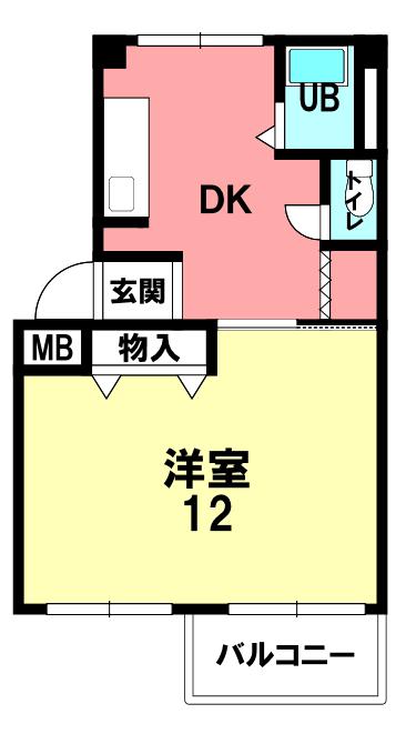 サンローズ平和(1DK/2階)の間取り写真