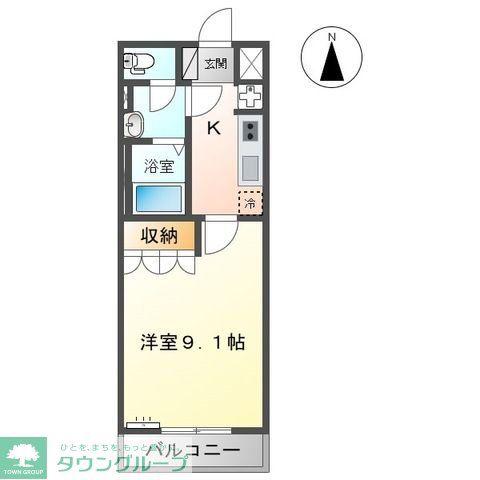 ファーストヒルズ(1K/2階)の間取り写真