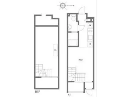 アローレ自由が丘(1LDK/1階)の間取り写真