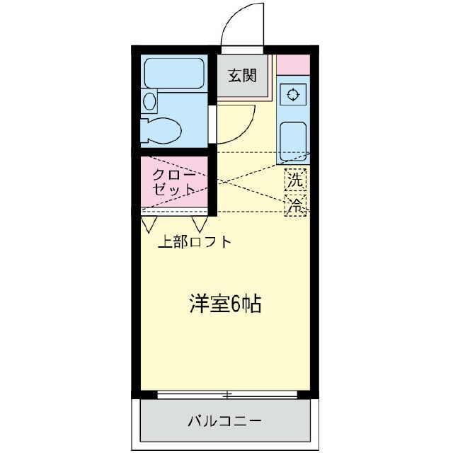 サンベルク伊勢原(ワンルーム/2階)の間取り写真