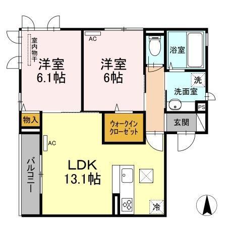 レジデンスSUMIHOU(2LDK/1階)の間取り写真