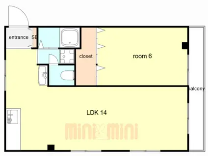 アバンティ甲子園(1LDK/3階)の間取り写真
