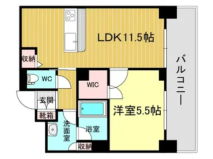 リビエナ グラン 新梅田(1LDK/11階)の間取り写真