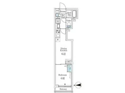 ロスアルコス千駄木(1DK/3階)の間取り写真