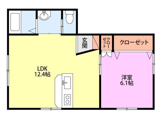 アイビス坂井東(1LDK/2階)の間取り写真