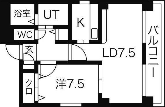 アヴァンセドミール(1LDK/8階)の間取り写真