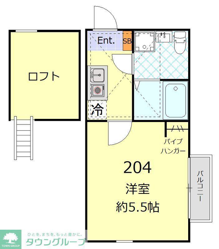 アビターレ杉田(1K/2階)の間取り写真