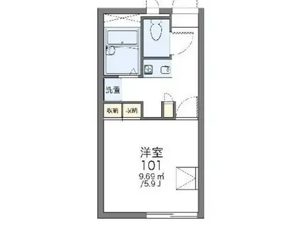 レオパレス羽衣(1K/2階)の間取り写真