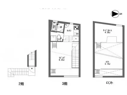 BOCO(1SLK/2階)の間取り写真