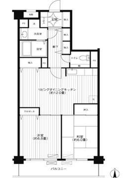 エクセラン新城(2LDK/1階)の間取り写真