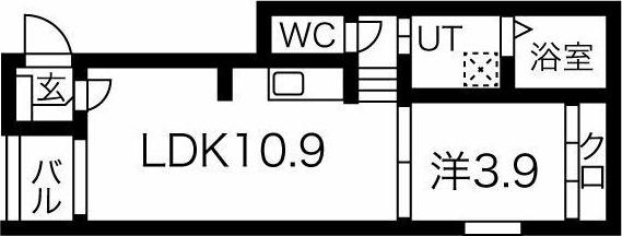 ラフィーネ大曽根(1LDK/3階)の間取り写真