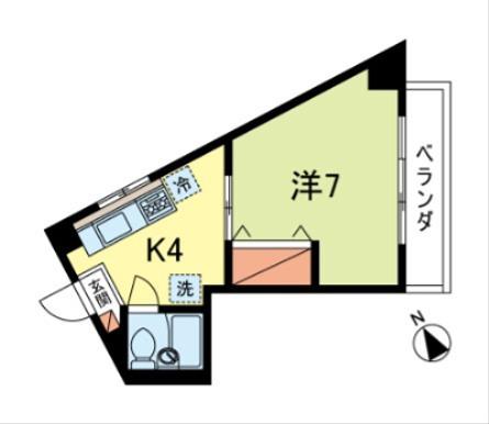 ロンポアン小池(1K/3階)の間取り写真