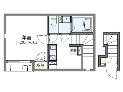 レオネクストエストIII(1K/2階)の間取り写真