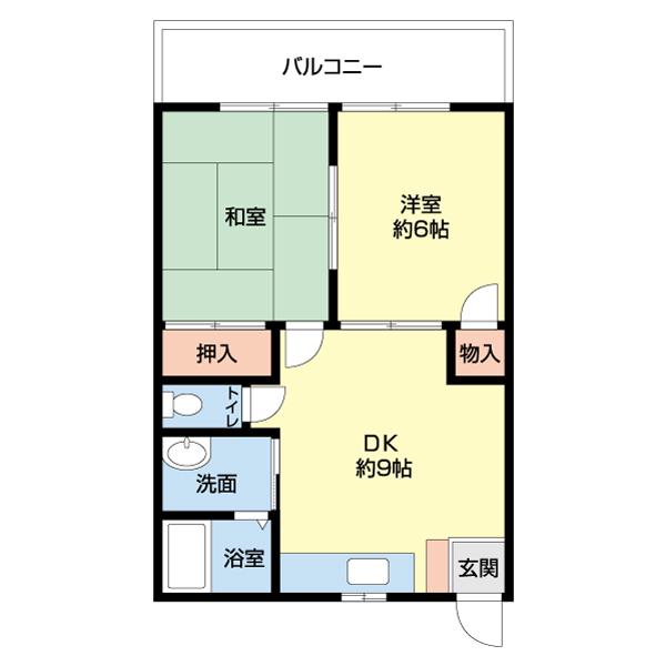 尾崎コーポ(2DK/1階)の間取り写真