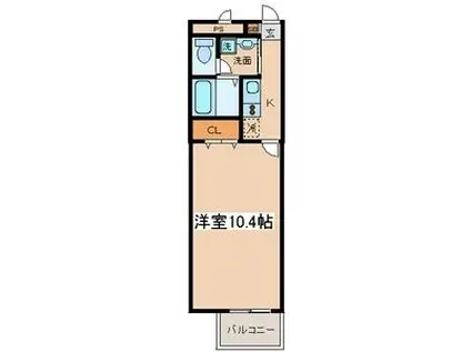 アンプルールフェールKOKI(1K/3階)の間取り写真