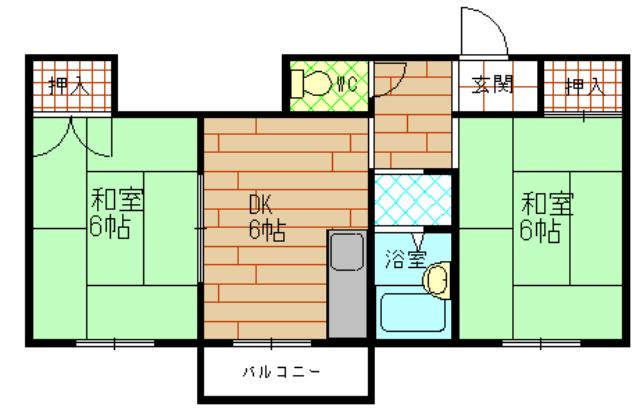ハイツ東邦(2DK/3階)の間取り写真