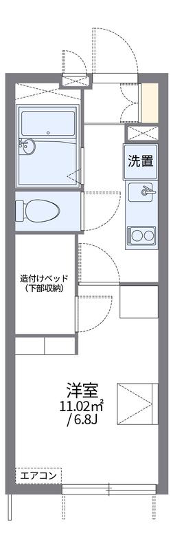 レオパレスアピラ(1K/1階)の間取り写真