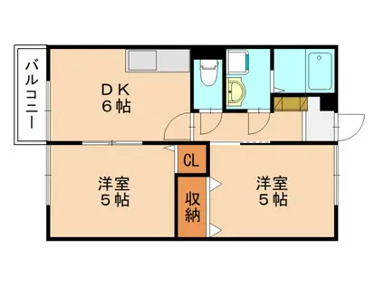 メゾンド菜の花(2DK/1階)の間取り写真