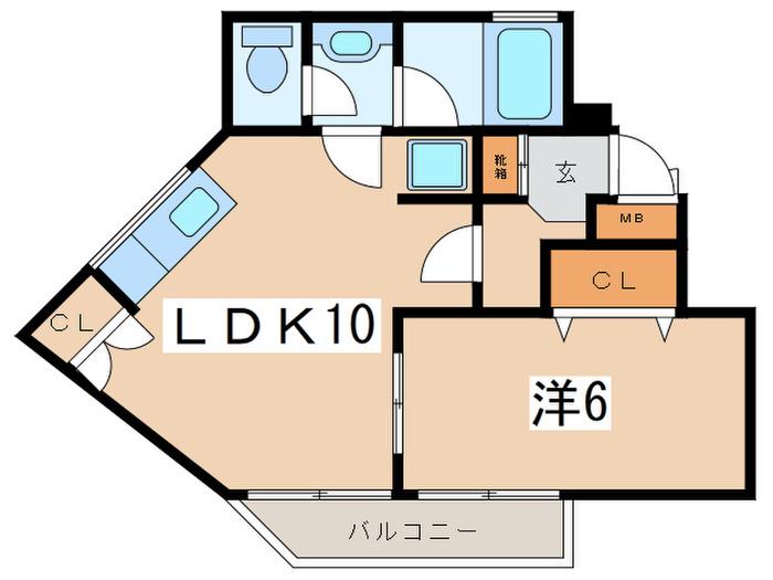 ソレイユ片倉(1LDK/3階)の間取り写真