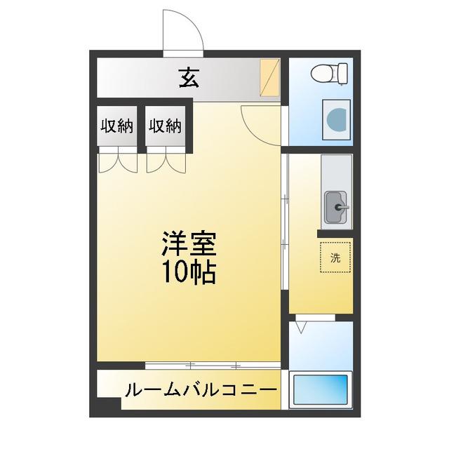 レトア亀山(1K/2階)の間取り写真