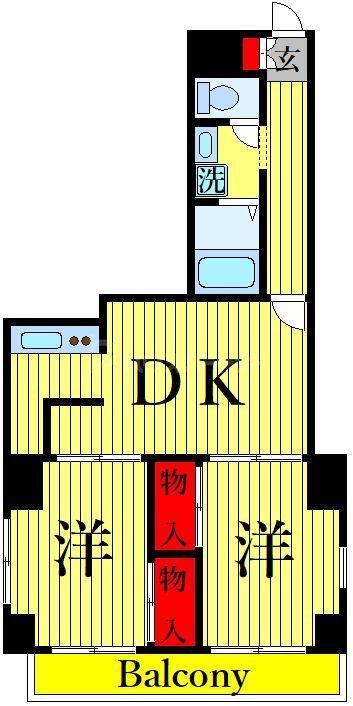 町屋レジデンス(2DK/7階)の間取り写真