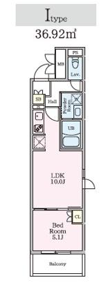 リビオメゾン大岡山(1LDK/3階)の間取り写真