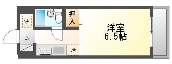 ウイング岡町(1K/1階)の間取り写真