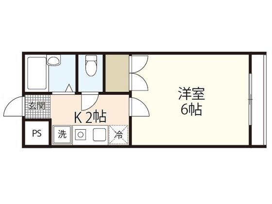 サンライズ草津南(1K/3階)の間取り写真