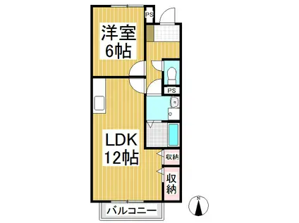 SURPLUSTWOKA(1LDK/1階)の間取り写真