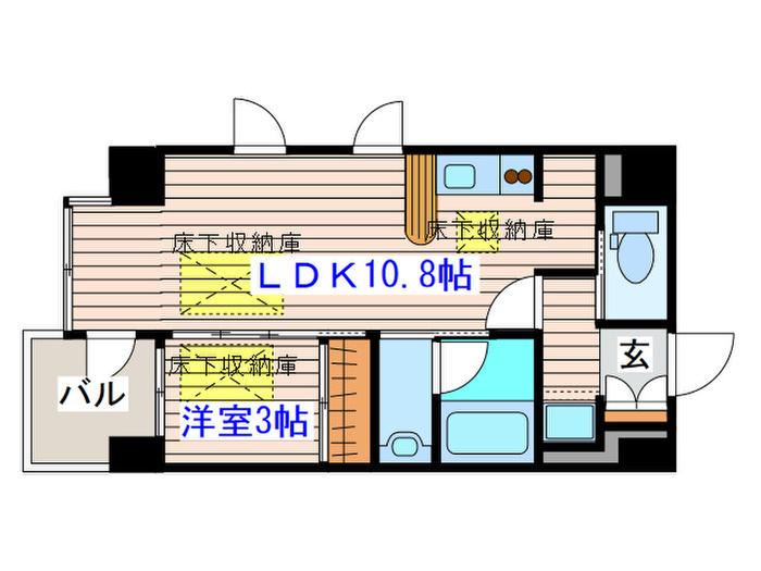 ルネスサマン(1LDK/5階)の間取り写真