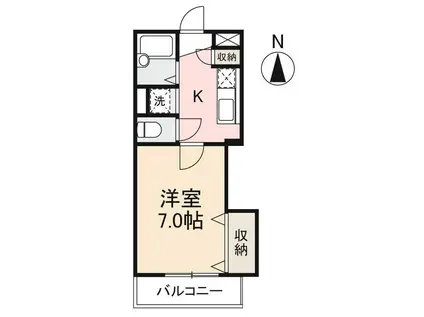 シルク林(1K/1階)の間取り写真