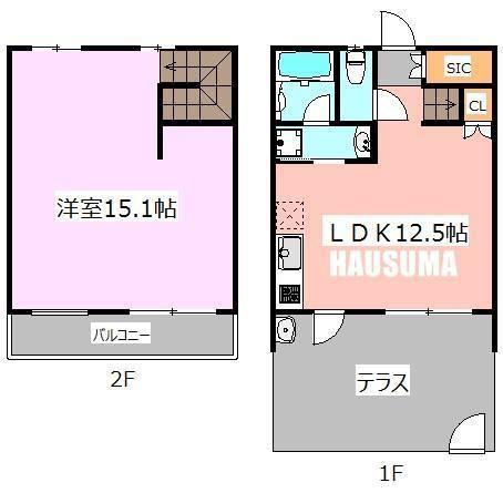 駒込ガーデンテラスD(1LDK/1階)の間取り写真