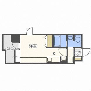 ラヴィータ410(1K/9階)の間取り写真